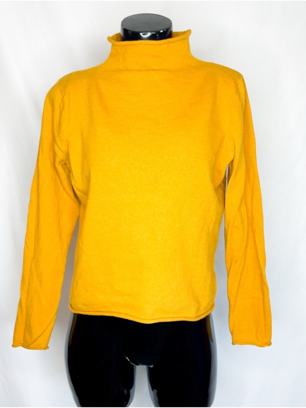 Nicole Miller Merino Wool Turtleneck Mustard Yellow XL